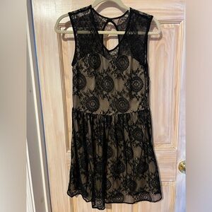 Black Lace and Tan Dress size L